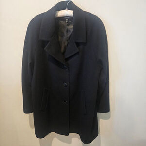 Women's Stephanie Mathews Vintage Black Wool Coat Size 14